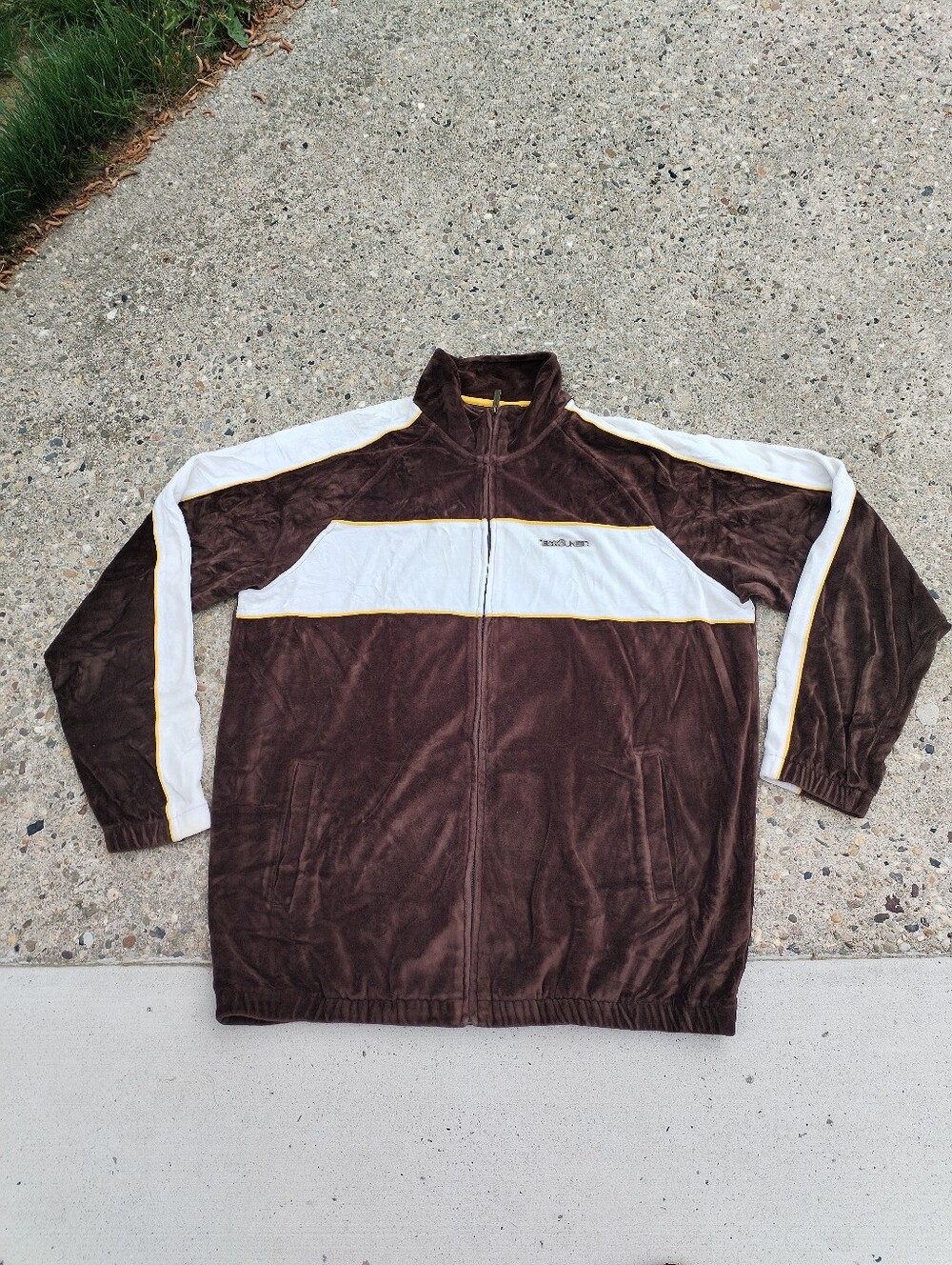 Ecko Unltd. Brown and White Velour Track Jacket